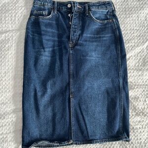 Old Navy Button Fly Classic Blue Denim Skirt - 8